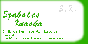 szabolcs knosko business card